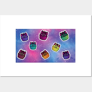 Catcakes, Baked Cuteness! On Pink and Blue Sky! Posters and Art